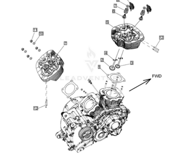 Прокладка головки блока цилиндров ( двигатель ) 111 мотор Cylinder Head Gasket 111 Part 5256327 OEM Polaris