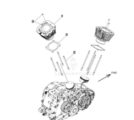 Прокладка основания двухслойная на один цилиндр ( двигатель ) 116 мотор Double Layer Base Gasket Part 5266733 OEM Polaris